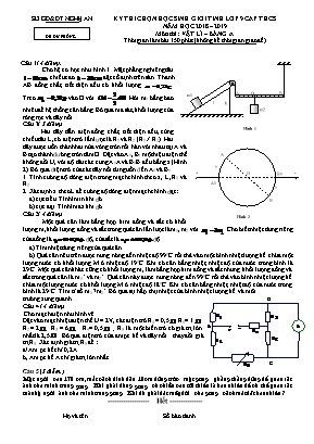 Đề dự phòng thi chọn học sinh giỏi tỉnh môn Vật lý Lớp 9 THCS - Bảng A - Năm học 2018-2019 - Sở giáo dục và đào tạo Nghệ An (Có đáp án)
